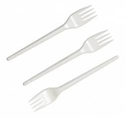 Вилка одноразовая пластиковая столовая 165 мм БЕЛАЯ премиум Интро