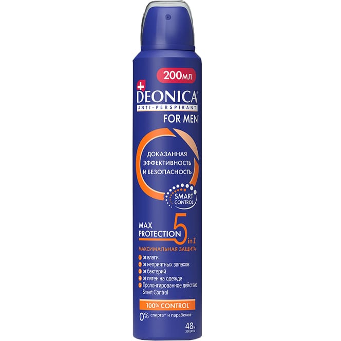 Антиперспирант - дезодорант 200 мл Deonica FOR MEN 5Protection, спрей