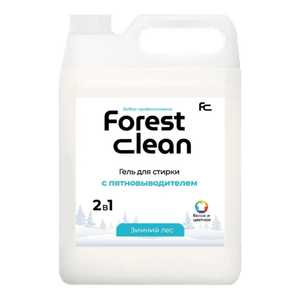 Гель для стирки белья 5 л "FOREST clean" с пятновыводителем канистра ЕВРО, концентрат, "Зимний лес"