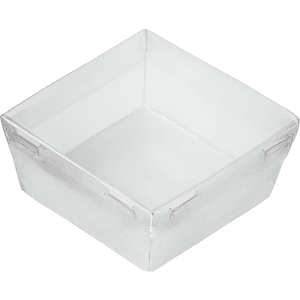 Контейнер бумажный универсальный 300 мл 85*85*85 мм SMART PACK Dome Lid БЕЛЫЙ ForGenika