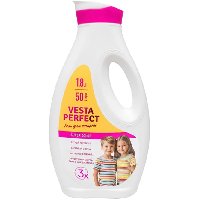 Гель для стирки 1,8 л "Vesta" PERFECT, Super Color