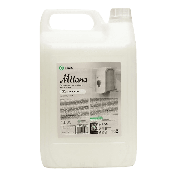 Крем-мыло жидкое 5 л "Milana", канистра GRASS, Жемчужное Крем-мыло жидкое 5 л "Milana", канистра GRASS, Жемчужное