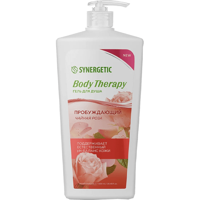 Гель для душа 900 мл SYNERGETIC Body Therapy, Чайная роза Гель для душа 900 мл SYNERGETIC Body Therapy, Чайная роза
