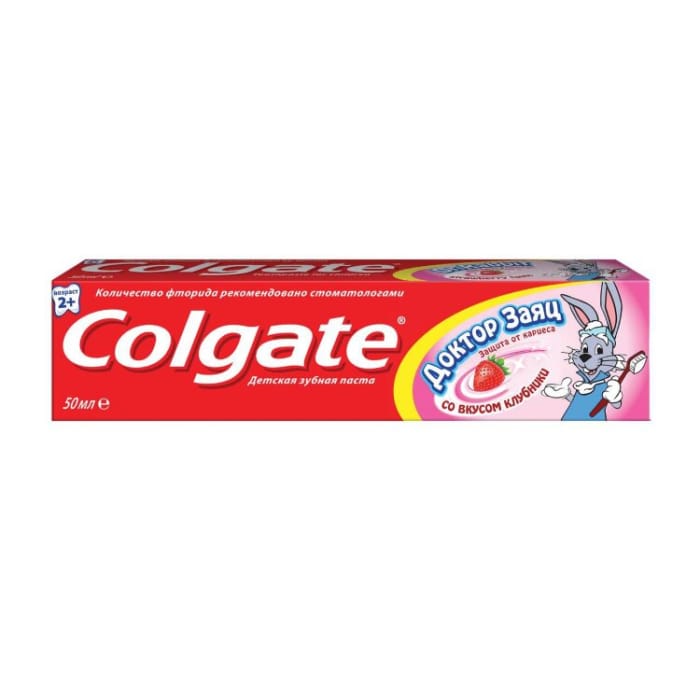 Зубная паста 50 мл "Colgate" Доктор Заяц, Клубника Зубная паста 50 мл "Colgate" Доктор Заяц, Клубника