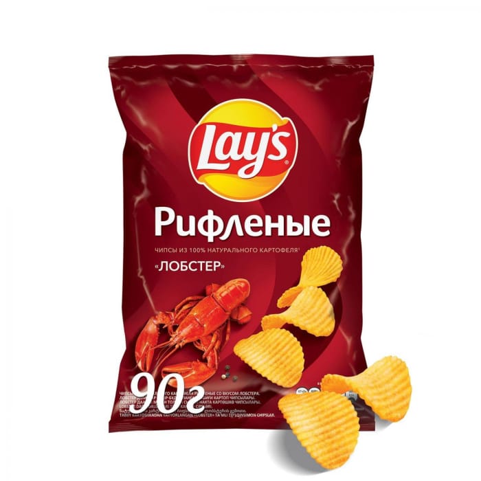 Чипсы "LAYS" 70 г ассортимент, Лобстер рифлен Чипсы "LAYS" 70 г ассортимент, Лобстер рифлен