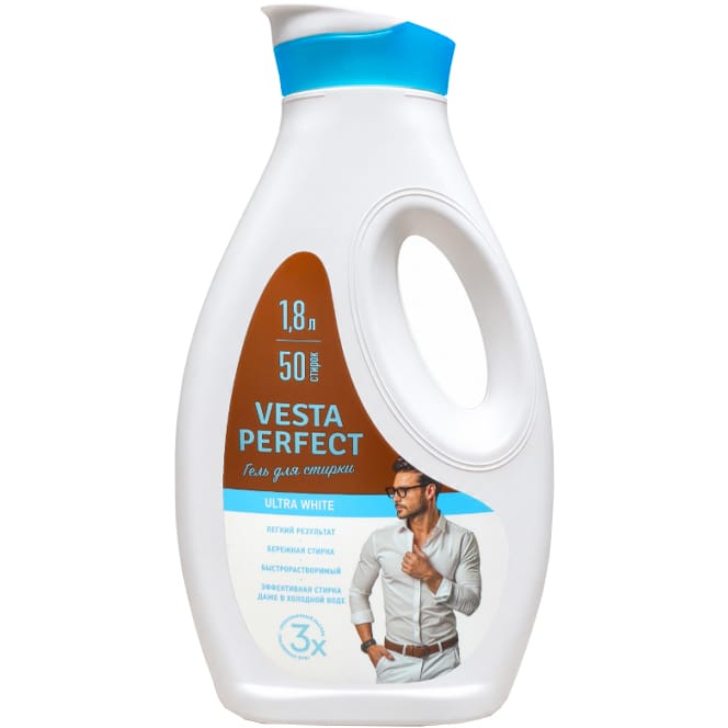 Гель для стирки 1,8 л "Vesta" PERFECT, Ultra White Гель для стирки 1,8 л "Vesta" PERFECT, Ultra White
