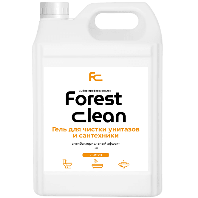 Гель для чистки унитаза 5 л канистра концентрат "FOREST clean", Лимон Гель для чистки унитаза 5 л канистра концентрат "FOREST clean", Лимон