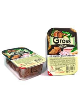 Гренки "Gross" 90 гр. контейнер, Сало с хреном Гренки "Gross" 90 гр. контейнер, Сало с хреном