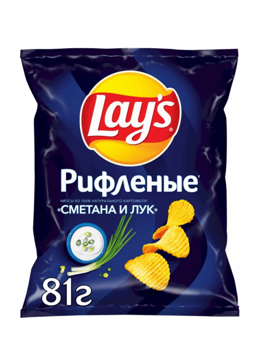 Чипсы "LAYS" 81г ассортимент, Сметана/Лук Чипсы "LAYS" 81г ассортимент, Сметана/Лук