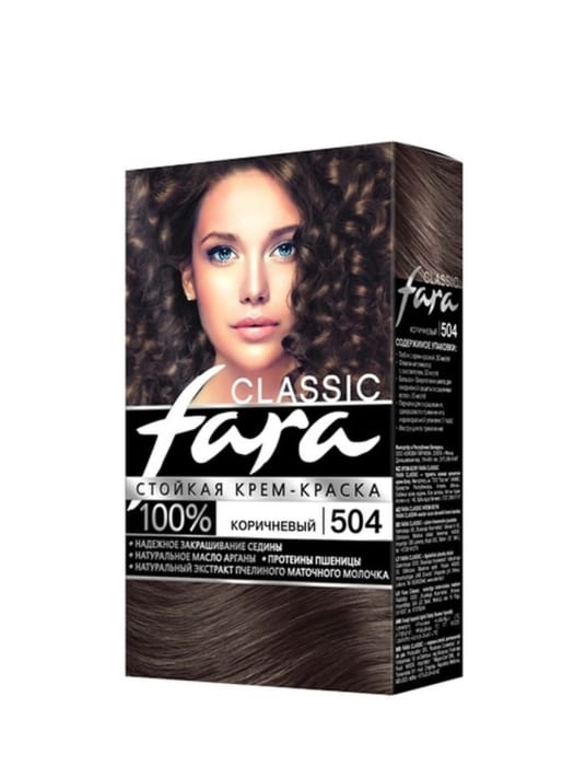 Краска для волос FARA Classic, 504 Коричневый Краска для волос FARA Classic, 504 Коричневый